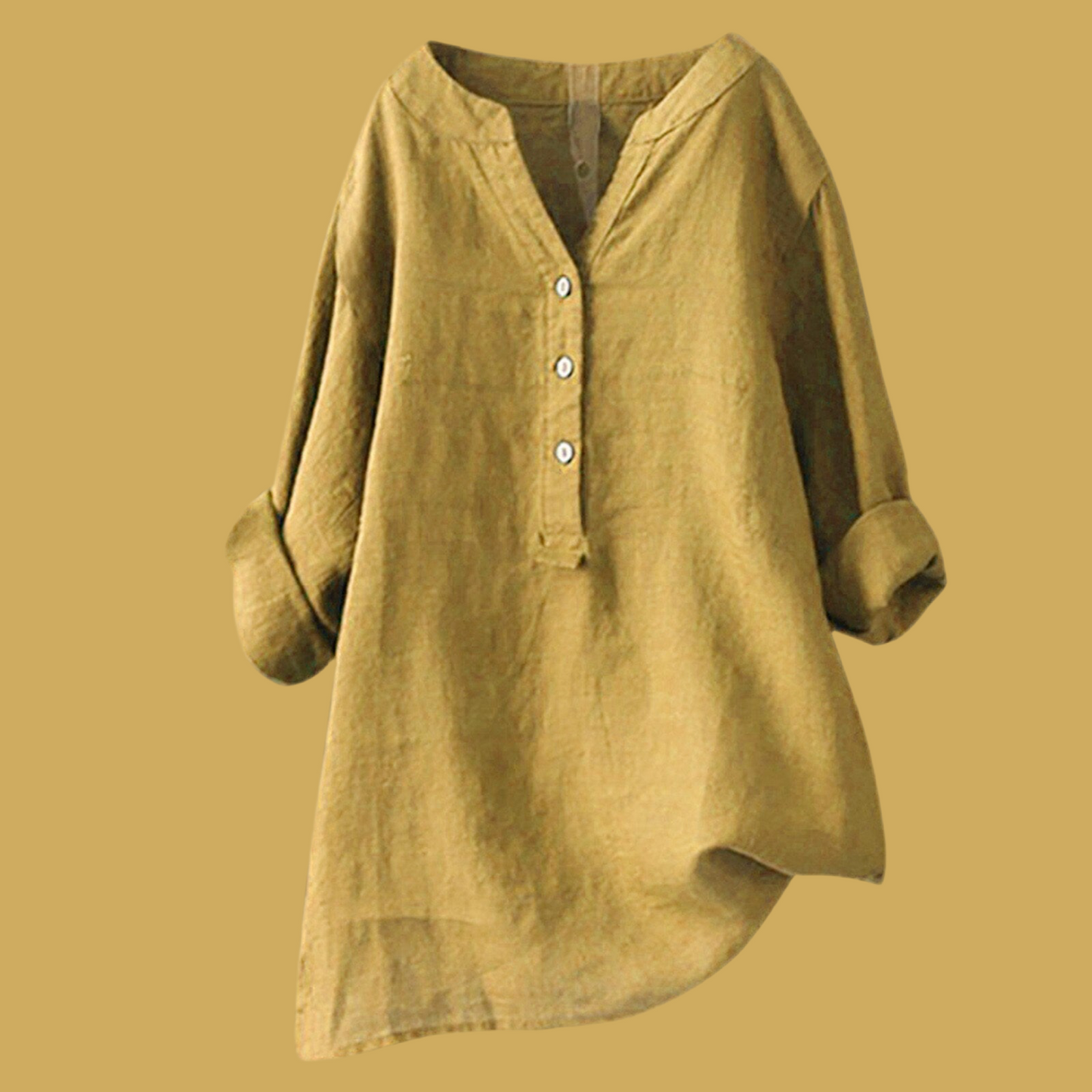 Camila Stretch Linen Tunic Shirt, 3 extra long colors, 8 sizes