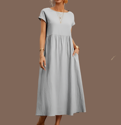 Cotton Candela dress with pockets, 12 colors, 5 sizes