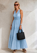 Paulina cotton lace dress with plumeti lining, 5 colors, sizes (34-50) video
