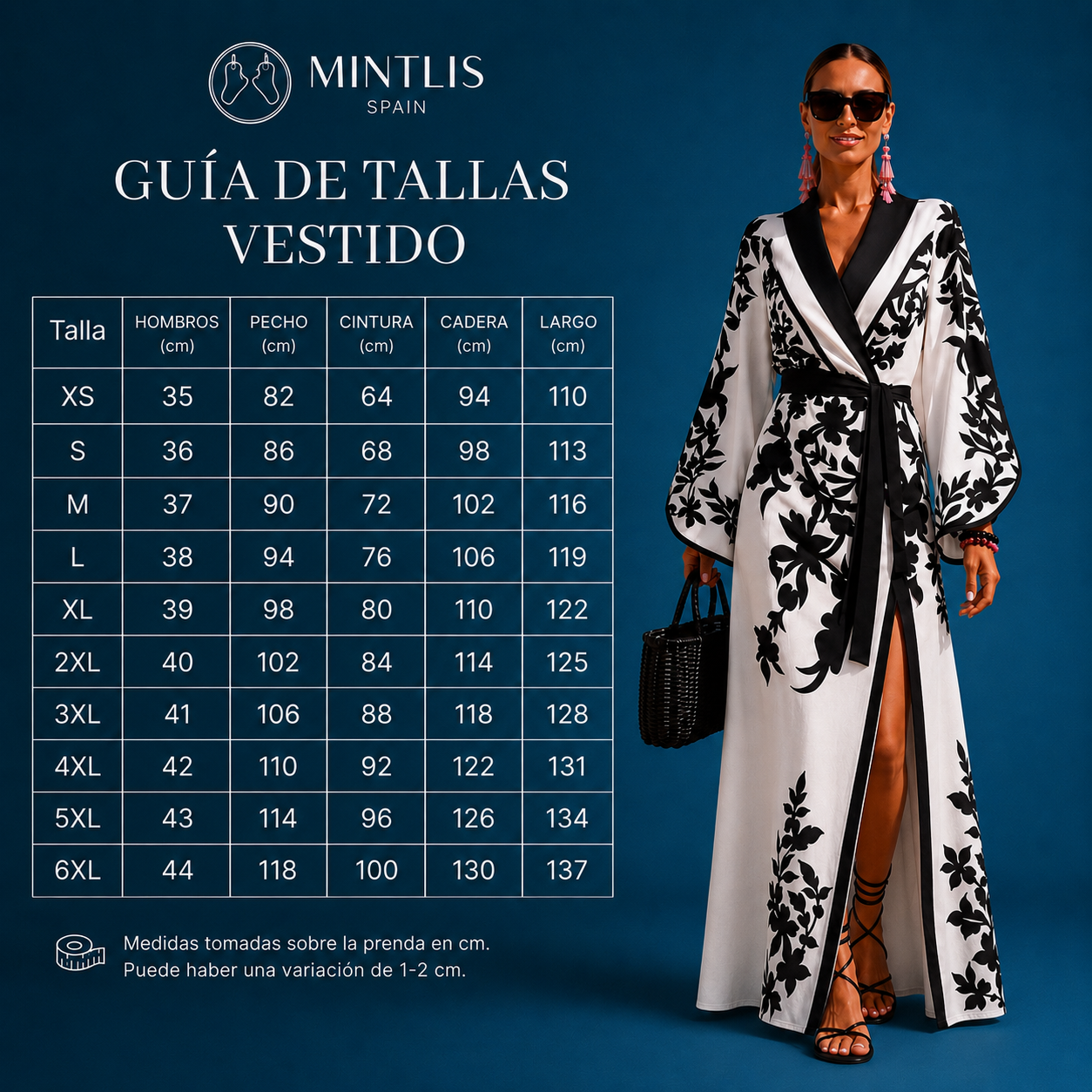 Vestido Michelle crepe gasa estampado con fajín largo, tallas (36-48) vídeo