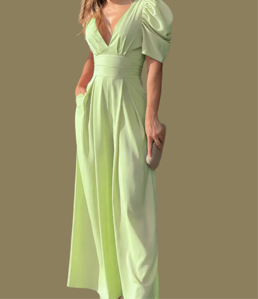 Casablanca stretch jumpsuit with pockets and sash included in cotton, polyester, lycra, 7 sizes from 36 to 48, 6 colors