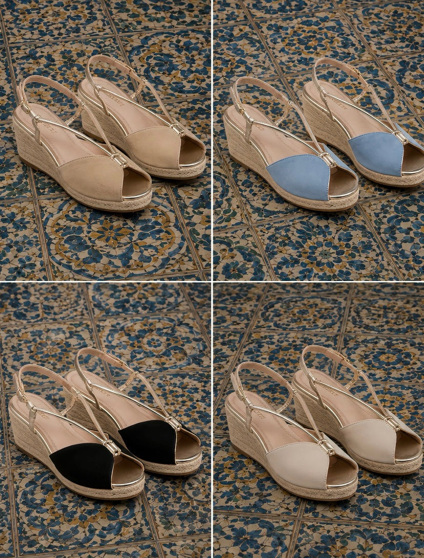 Bunny NO PAIN 24-hour suede sandals, 5 cm, 4 colors, sizes (36-41)