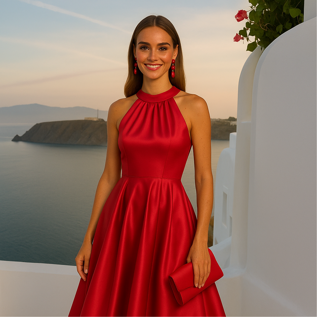 Mabel satin dress, 2 colors, sizes (36-46)
