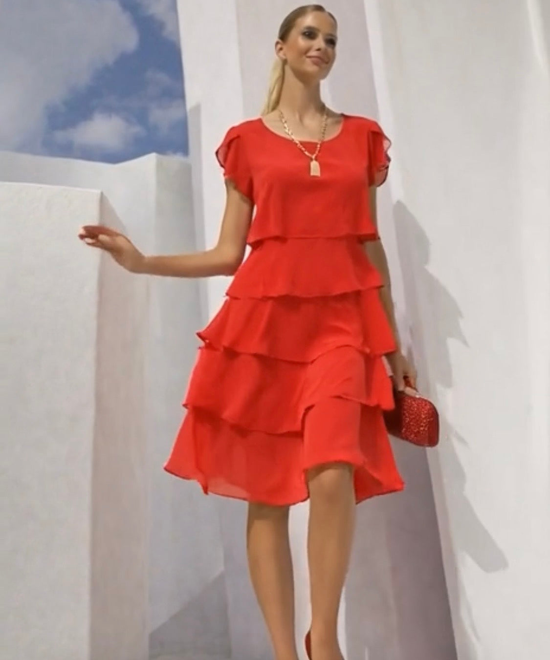 Vestido Paris de gasa, 7 colores, tallas (36-50)