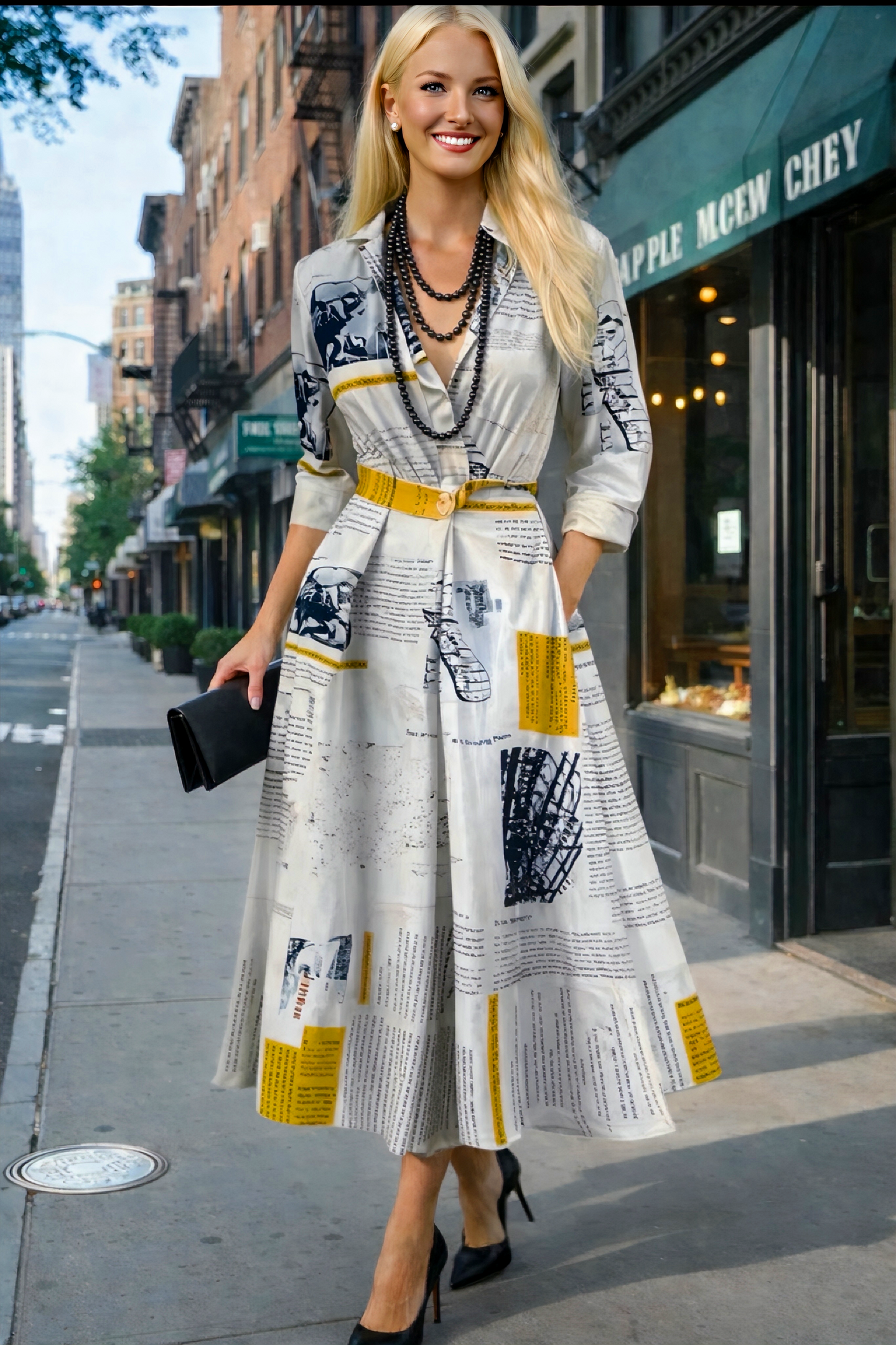 Vestido Bella, de algodón y cintura elástica, 2 estampados , tallas (36-52)