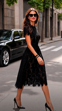 Embroidered Bárbara dress, with lining, 5 colors, sizes (34-46) video