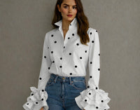 Camisa Giralda lunares algodón , tallas (36-50)