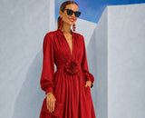 Vestido Rose chiffon gasa, 2 colores, tallas (36-46) vídeo