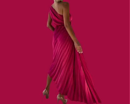 Colorado dress draped satin elastane, 5 colors, 5 sizes from 36-44