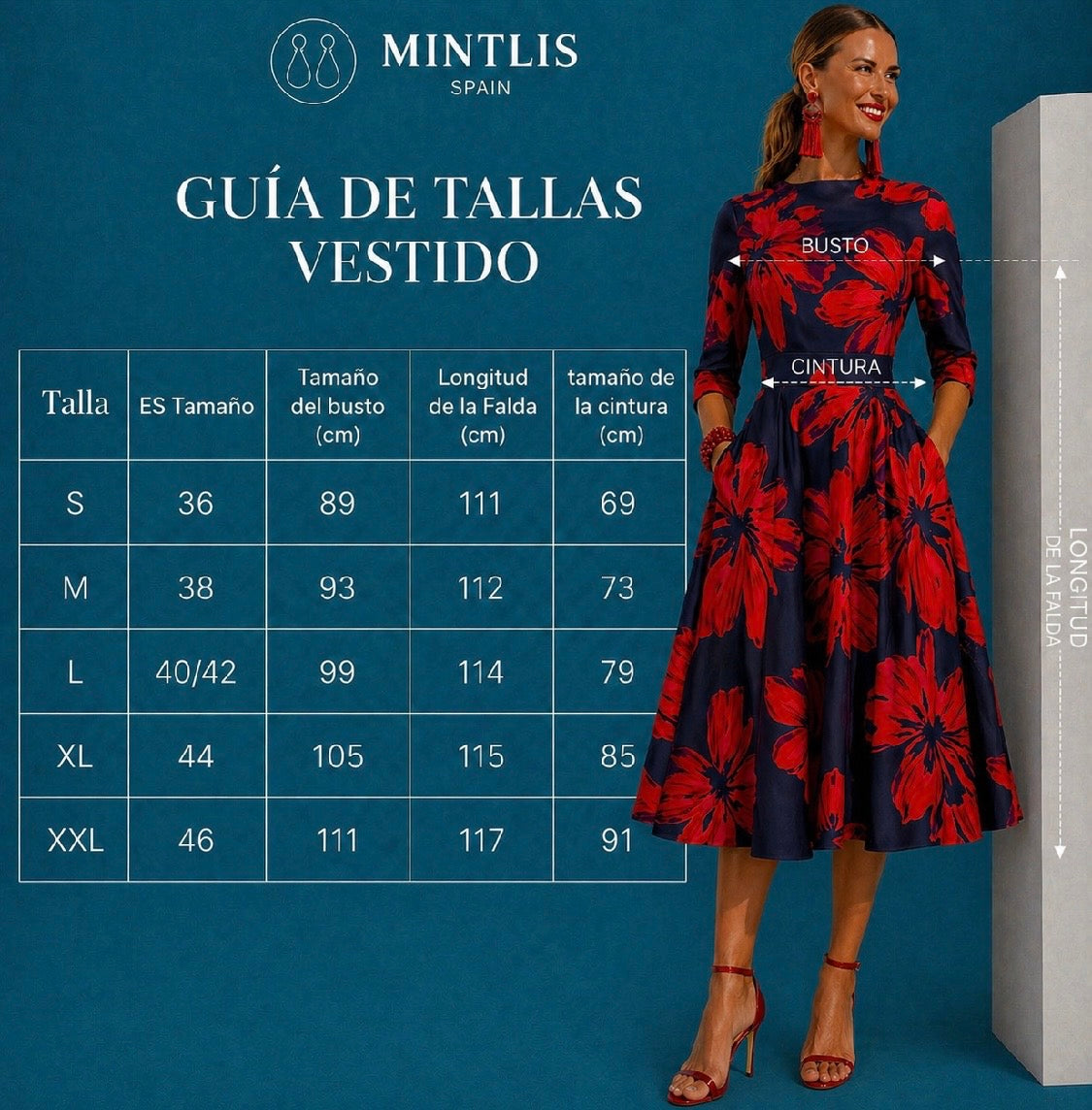 Vestido Anais rojo bolsillos algodón tallas (36-50) (vídeo)