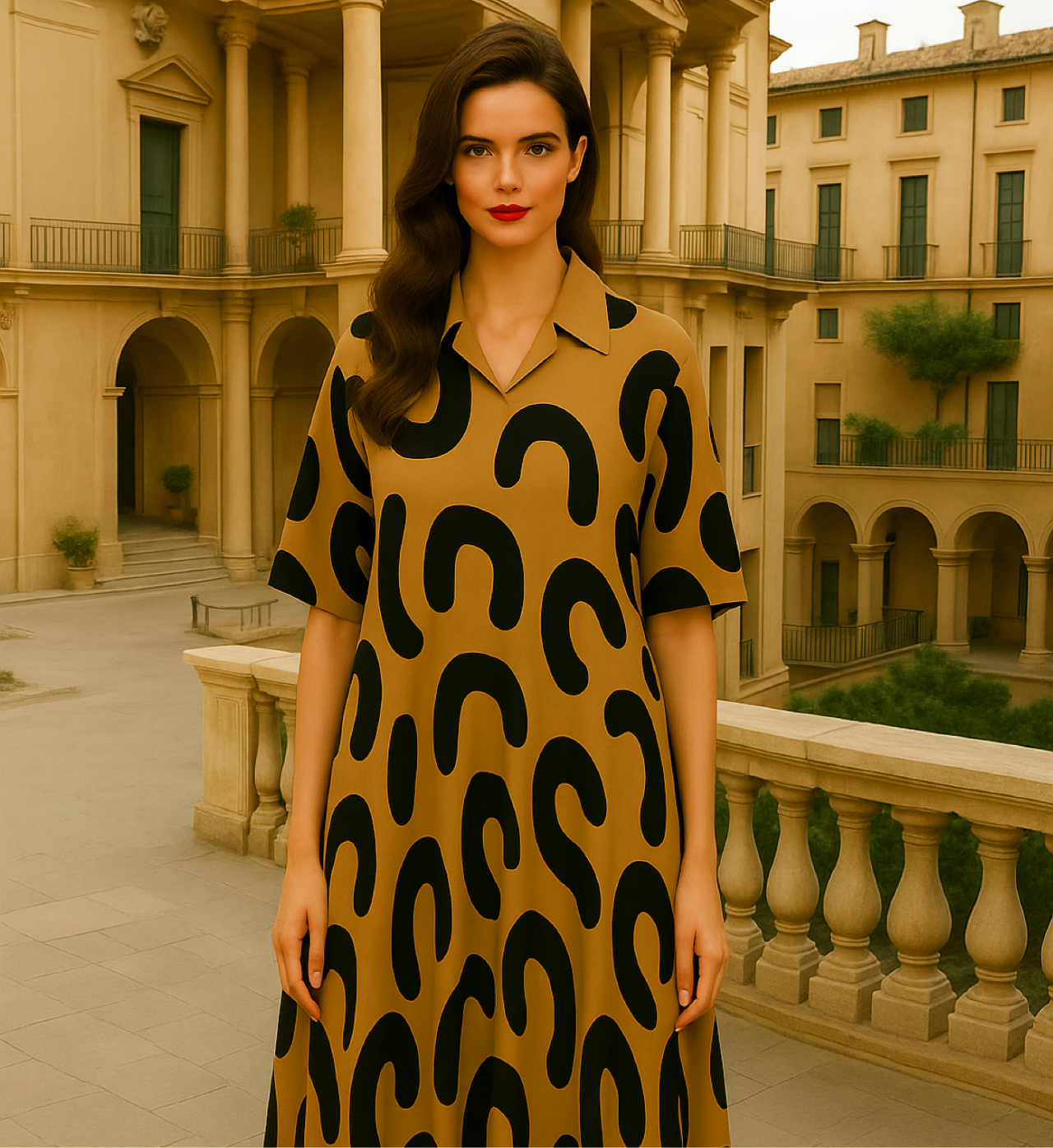 Vestido Safari ancho punto de algodón , 3 estampados, tallas (36-54)made in Oporto