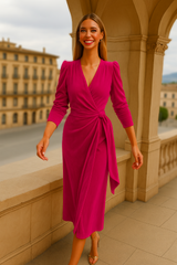 Anais velvet wrap dress, 5 colors (sizes 36-48)