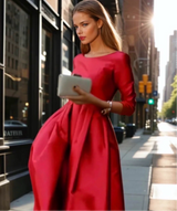 Mintlis mujer, satén satinado licra elastane, 2 colores, vestido Dinastía, tallas (36-46)