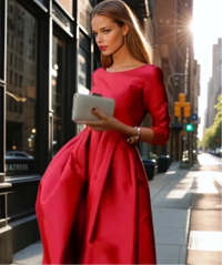 Mintlis mujer, satén satinado licra elastane, 2 colores, vestido Dinastía, tallas (36-46)