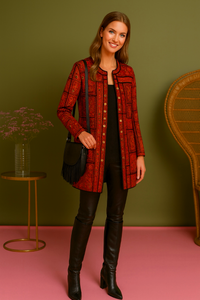 Levita Orlando de patchwork estampada, 2 colores, talla (36-52