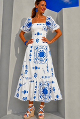 Ibiza stretch cotton dress, sizes (34-48) video