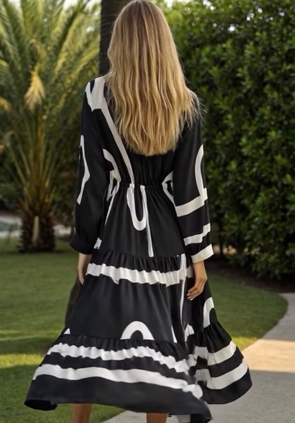 Sofia long cotton dress, sizes (36-52)