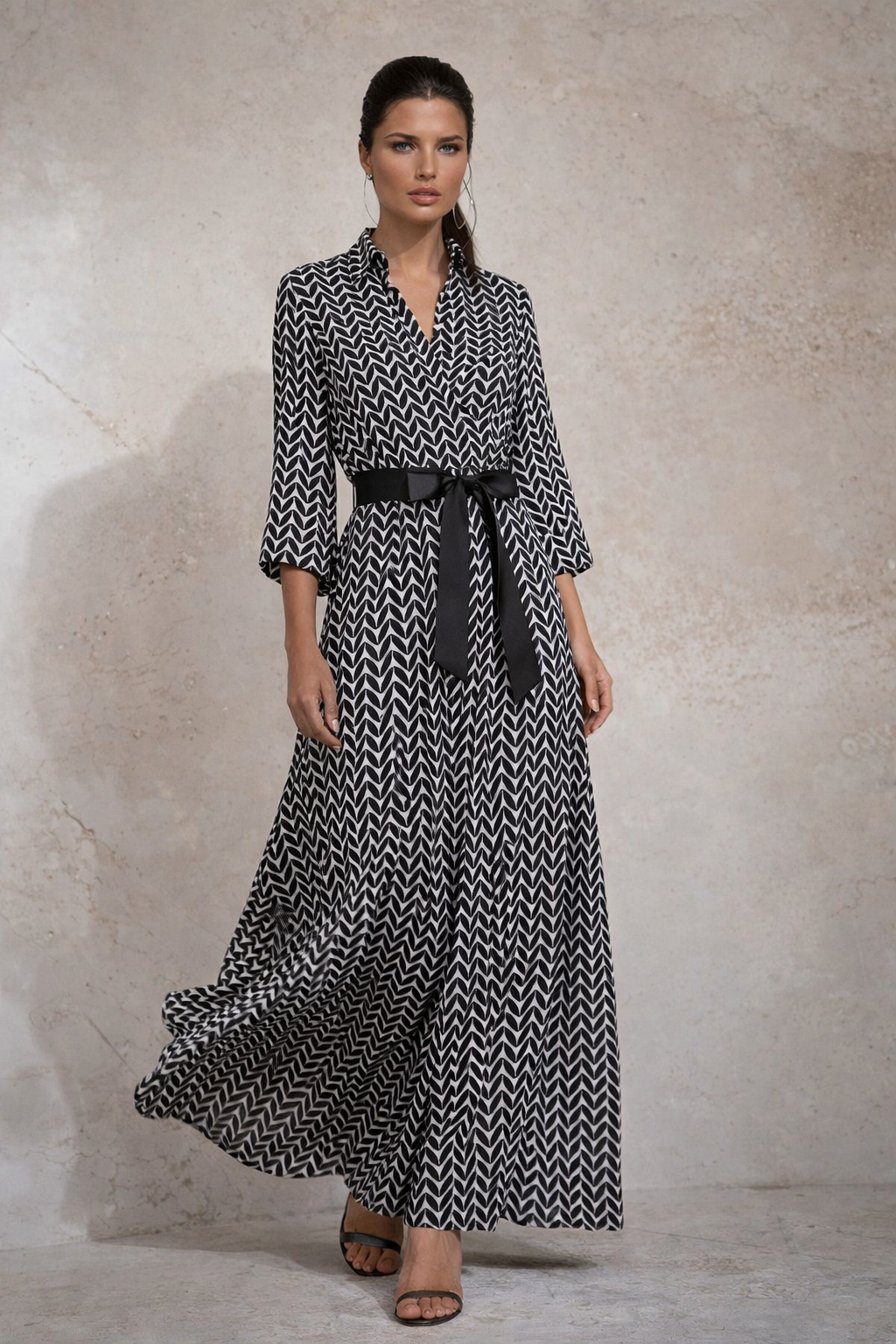 Vestido Dafne, algodón satinado, con lazo tallas (36-48)