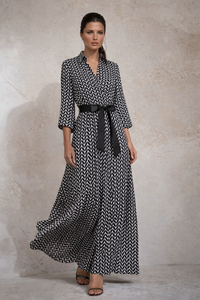 Vestido Dafne, algodón satinado, con lazo tallas (36-48)