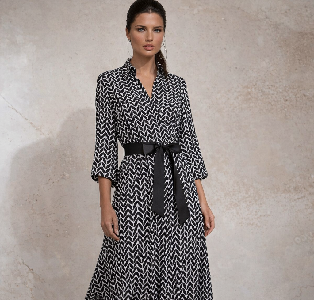 Vestido Dafne, algodón satinado, con lazo tallas (36-48)