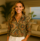 Camisa Lord, lino de algodón, 5 estampados, tallas (36-50)