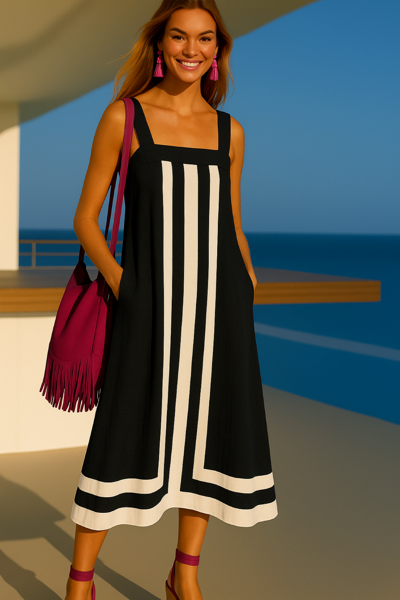 Fiorella cotton polyester dress, 4 colors, sizes (36-50)