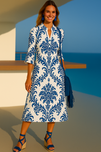 Vestido Sky azules camiseros, 3 estampados,tallas (36-52)