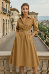 Vestido Modenas Winter camisero algodón licra, 3 colores, tallas (36-52)