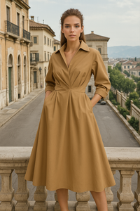 Vestido Modenas Winter camisero algodón licra, 3 colores, tallas (36-52)