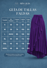 Conjunto Lisboa 2 piezas morado top estampado y falda volantes, tallas (34-48) vídeo