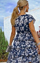 Claire printed chiffon dress, sizes (36-50) (see video)