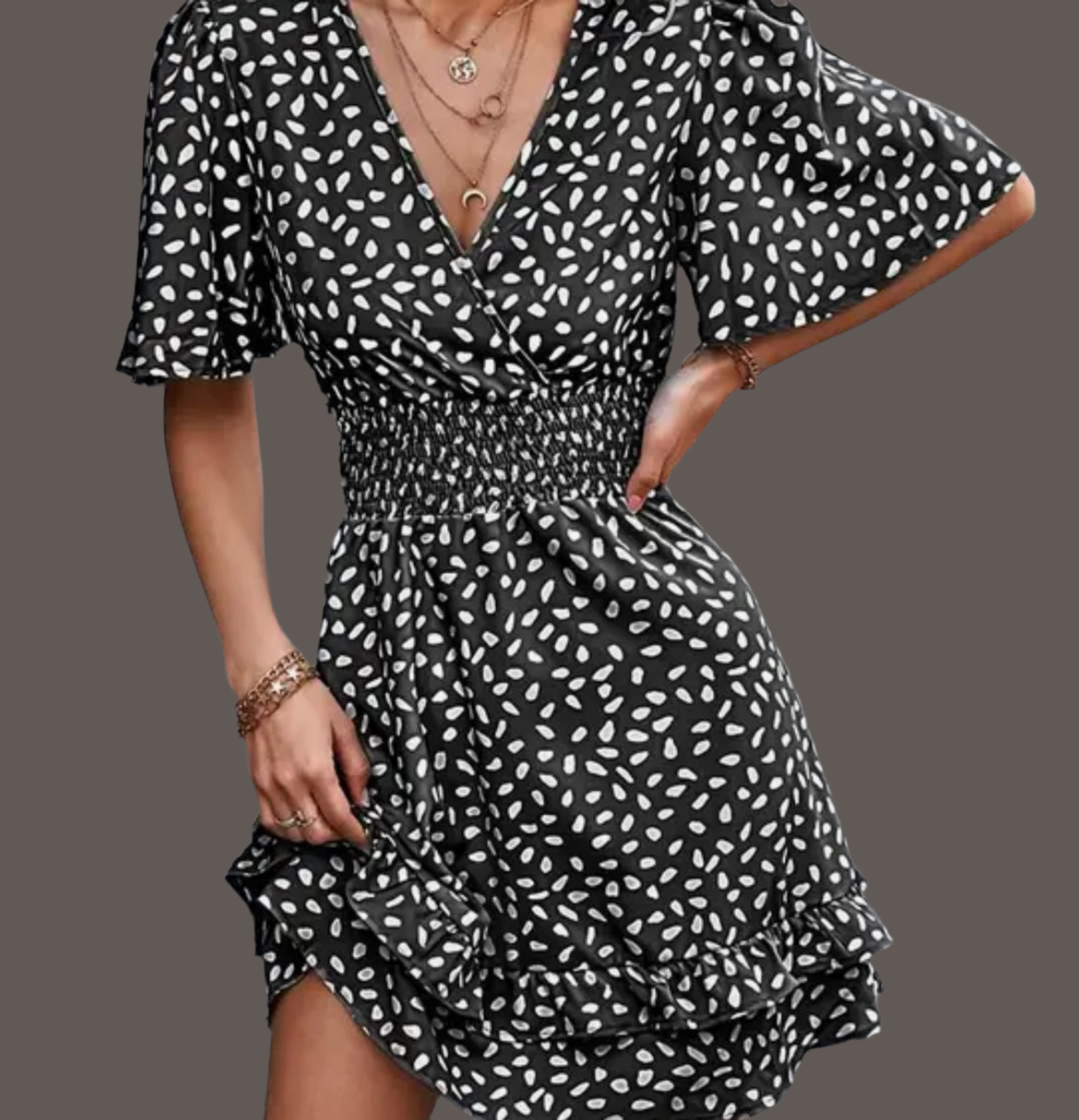 Vestido Mariposa de gasa elástica, negro tallas S, M y L, 48/72 hrs envío