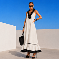 Vestido Norma volantes largo, 4 colores, talla (36-50)(vídeo)