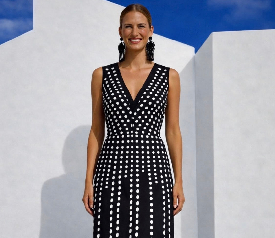 Vestido ⭐️ Luciana bordado algodón licra, tallas (34-46)