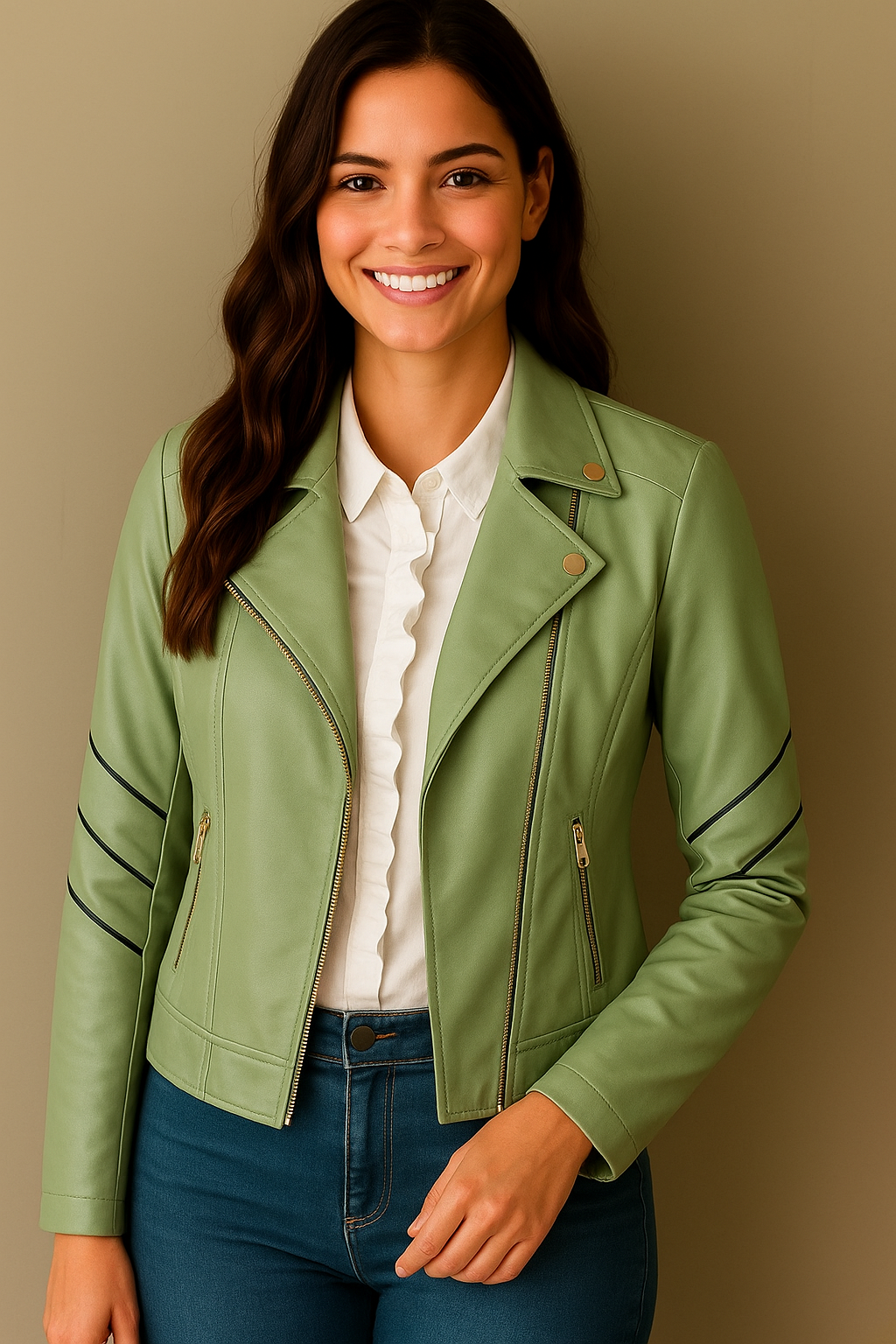 Riviera synthetic leather biker jacket, 4 colors, sizes (38-50)