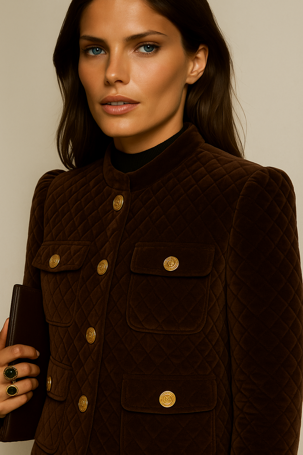 Chaqueta Grecia terciopelo con forro y bolsillos , 2 colores talla (36-50)