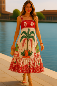 -30% OFF vestido Lisbon con espalda elástica, 5 estampados, tallas (36-44)
