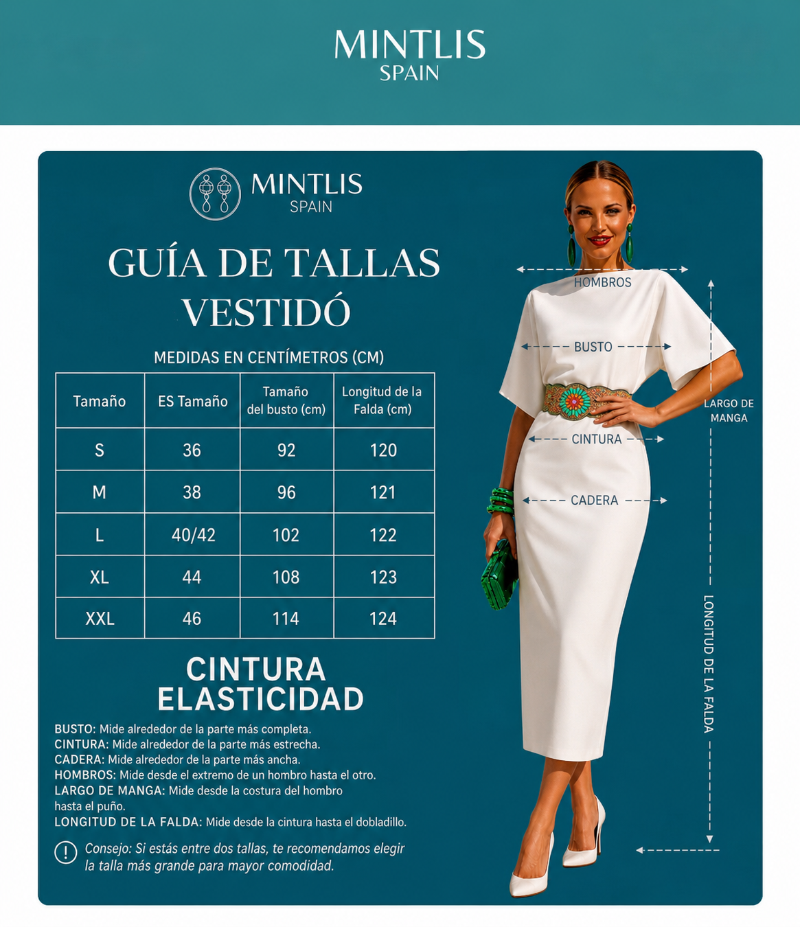 Vestido Algarve algodón licra con fajín piedras elástico incluido, 2 colores, tallas (36-50) (vídeo)