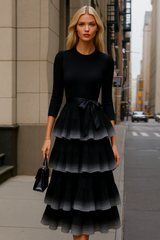 Naples dress in chiffon, lycra, and elastane, 4 colors, sizes (36-48)