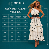 Vestido Fátima beige lunar incluye fajín, tallas (34-46) vídeo