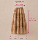 Andreina tulle skirt, 2 colors, one size (36-48), elastic waistband