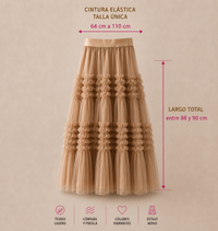 Andreina tulle skirt, 2 colors, one size (36-48), elastic waistband