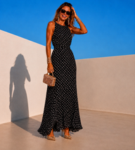 Vestido Polka, estampado gasa algodón holgado, 2 colores tallas (34-48) vídeo
