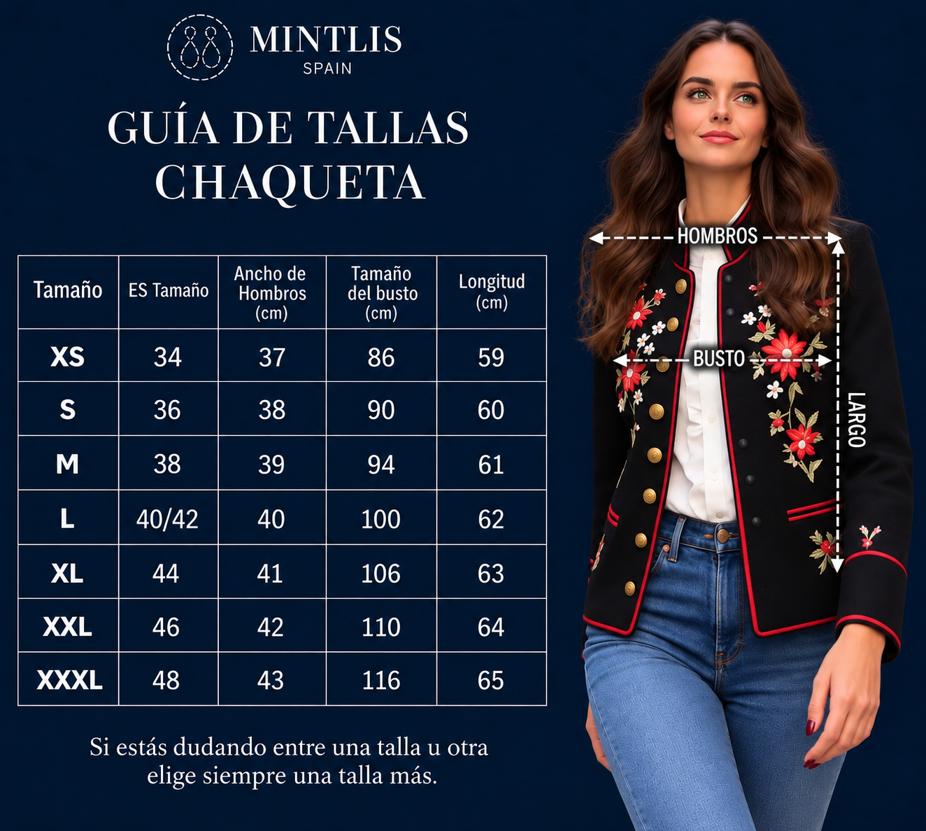 Chaqueta Positano bordada flores en relieve, tallas (34-48) vídeo
