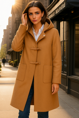 Mintlis Women's Wool Coat, Austrian Hooded Coat, 3 Colors, Sizes (38-52)