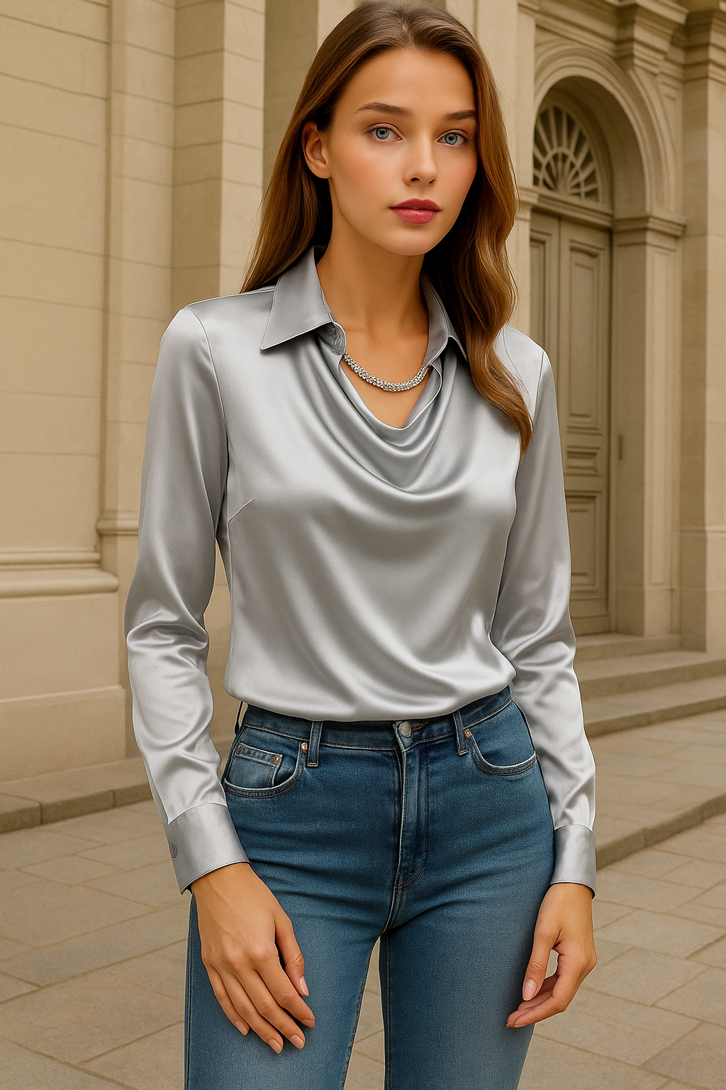 Mintlis cotton shirt Jimena stripes, 3 colors, sizes (36-50)