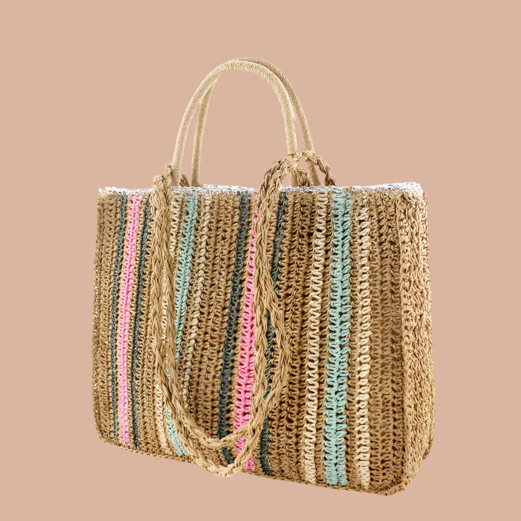 Tilburg Raffia striped bag