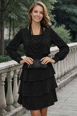 Vestido Camerón de gasa volantes, 4 colores, tallas (36-46)