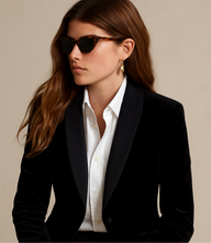 Chaqueta Madison negra de terciopelo alta calidad, tallas (36-48)