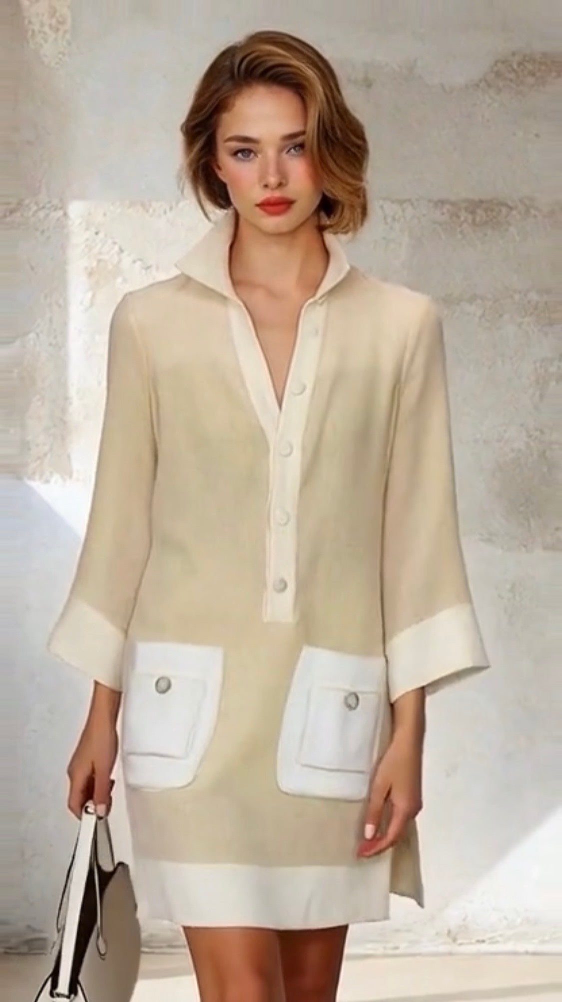 Julys Linen Cotton Dress, 2 colors, sizes (36-48) (video)